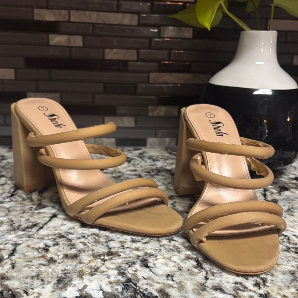 Stellah Beige Strappy Heels